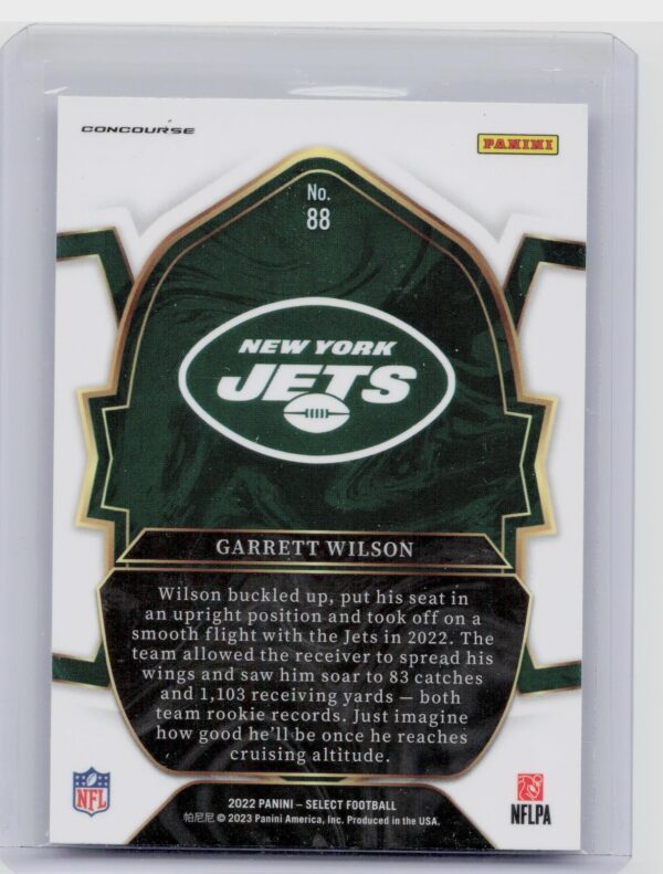 2022 Select Garrett Wilson RC #88 Jets - Image 3