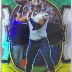 2022 Select Justin Fields Green and Yellow Prizm Die-Cut #60 Bears