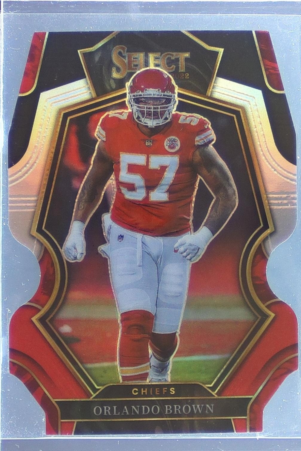 2022 Select Orlando Brown Black and Red Prizm Die Cut #151 Chiefs