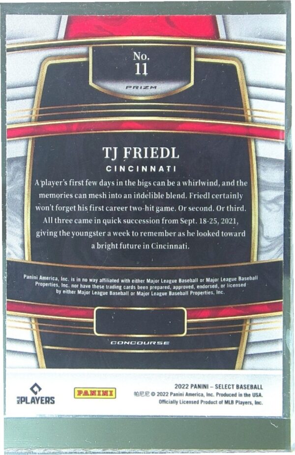 2022 Select TJ Friedl Scope RC #11 Reds - Image 3