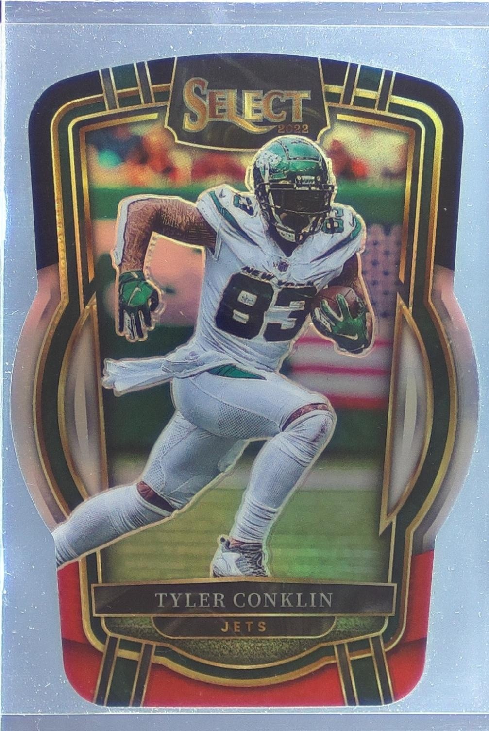 2022 Select Tyler Conklin Black and Red Prizm Die Cut #223 Jets