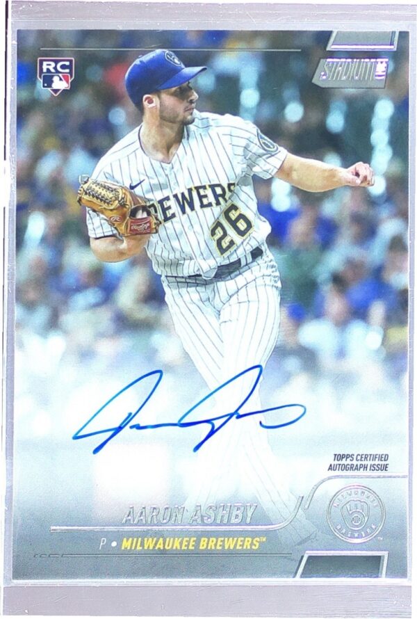 2022 Stadium Club Aaron Ashby Auto RC #SCBA-AA Brewers Autographs