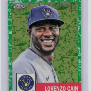 2022 Topps Chrome Platinum Anniversary Lorenzo Cain Platinum Toile White/Green R