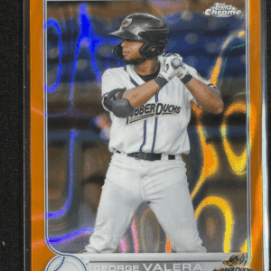 2022 Topps Chrome Pro Debut George Valera Orange Lava Refractor /25 Guardians PD