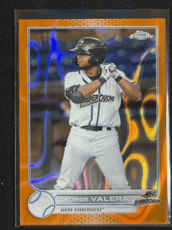 2022 Topps Chrome Pro Debut George Valera Orange Lava Refractor /25 Guardians PD