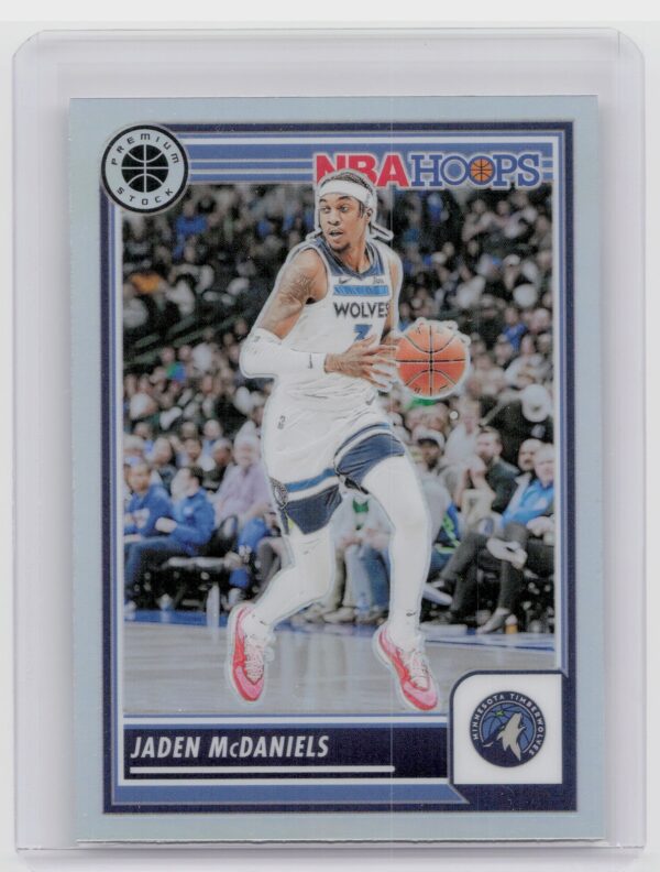 2023-24 Hoops Premium Stock Jaden McDaniels Silver Prizm 128 Timberwolves