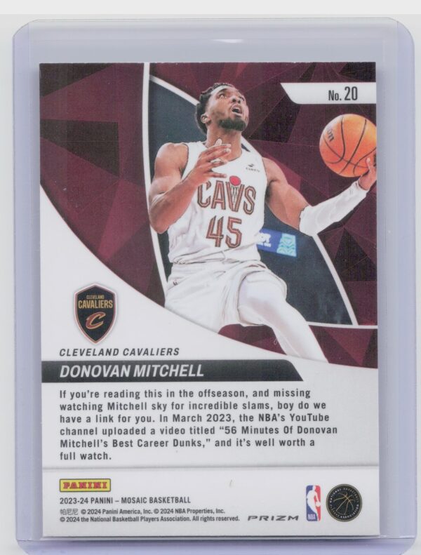 2023-24 Panini Mosaic Donovan Mitchell 20 Cavaliers Elevate Mosaic - Image 3