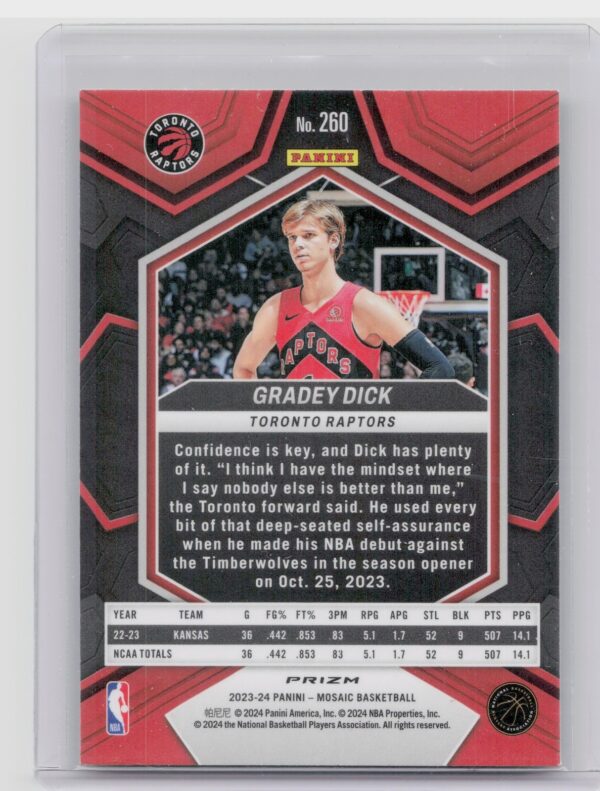 2023-24 Panini Mosaic Gradey Dick Green 260 Raptors - Image 3
