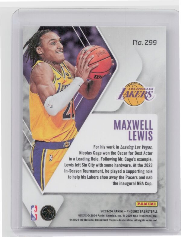 2023-24 Panini Phoenix Maxwell Lewis Silver 299 Lakers - Image 3