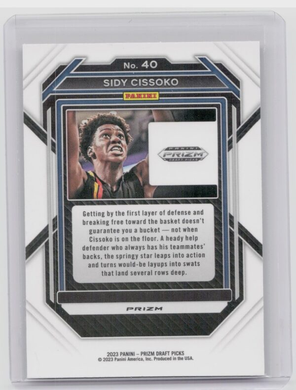 2023-24 Panini Prizm Draft Picks Sidy Cissoko Red Ice #40 - Image 3