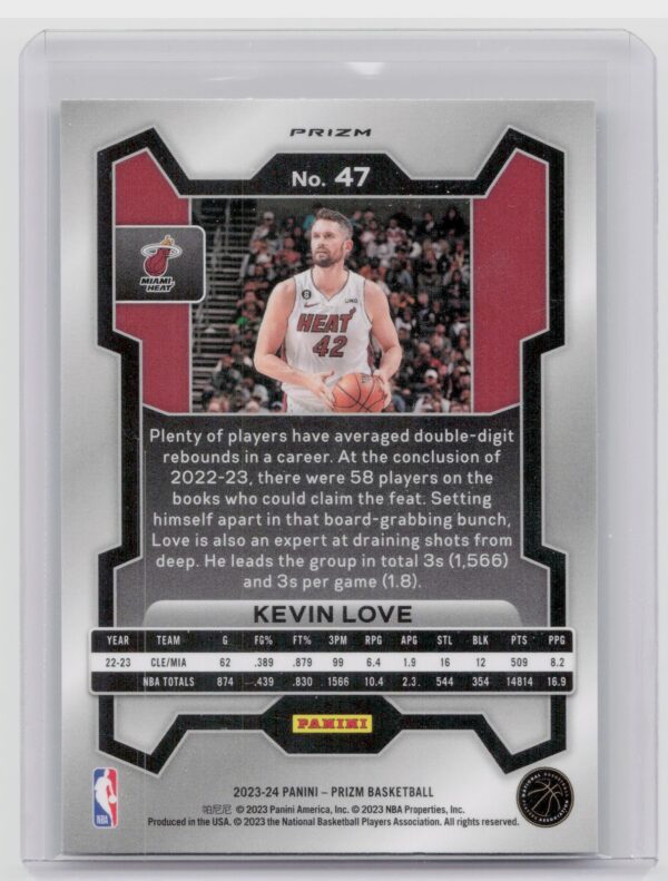 2023-24 Prizm Kevin Love Prizms Green #47 Heat - Image 3