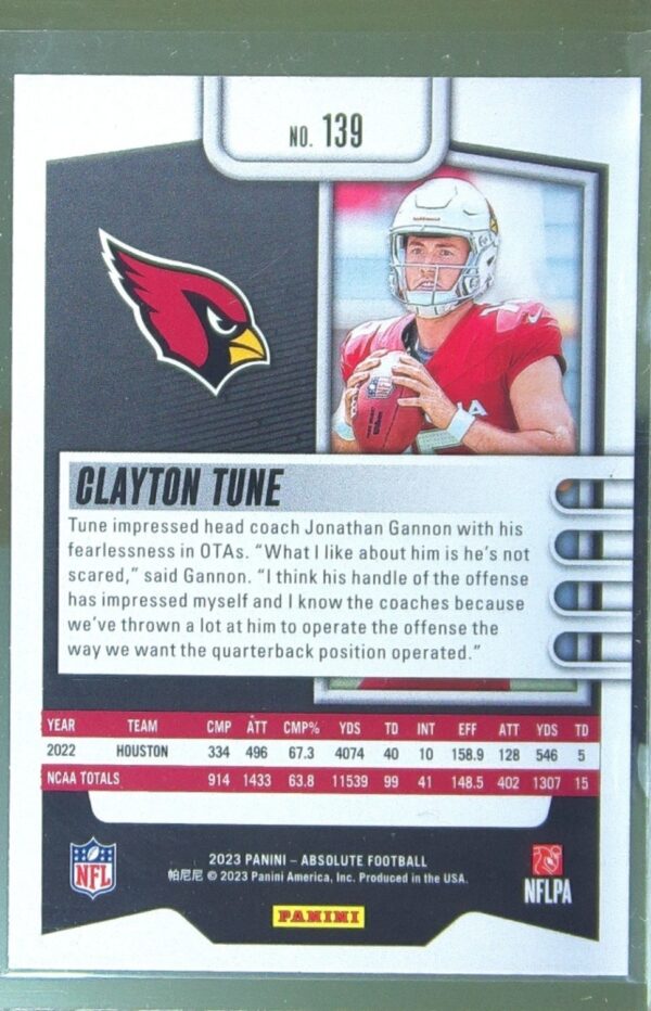 2023 Absolute Clayton Tune Retail RC #139 Cardinals - Image 3