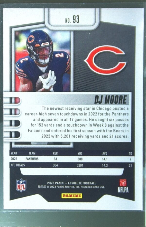 2023 Absolute DJ Moore Green #93 Bears - Image 3