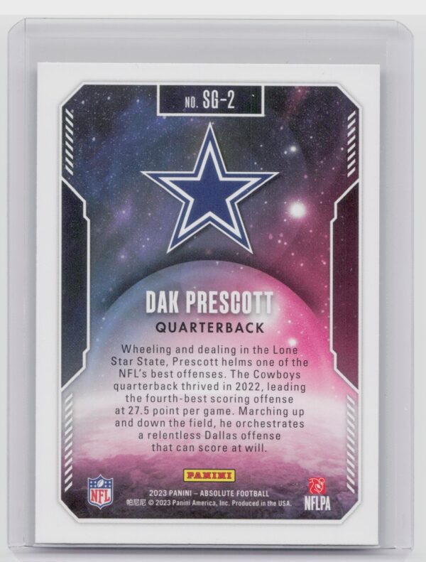 2023 Absolute Dak Prescott #SG-2 Cowboys Star Gazing - Image 3