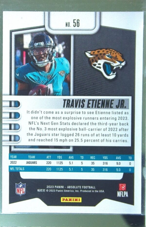 2023 Absolute Travis Etienne Jr. Pink RC #56 Jaguars - Image 3