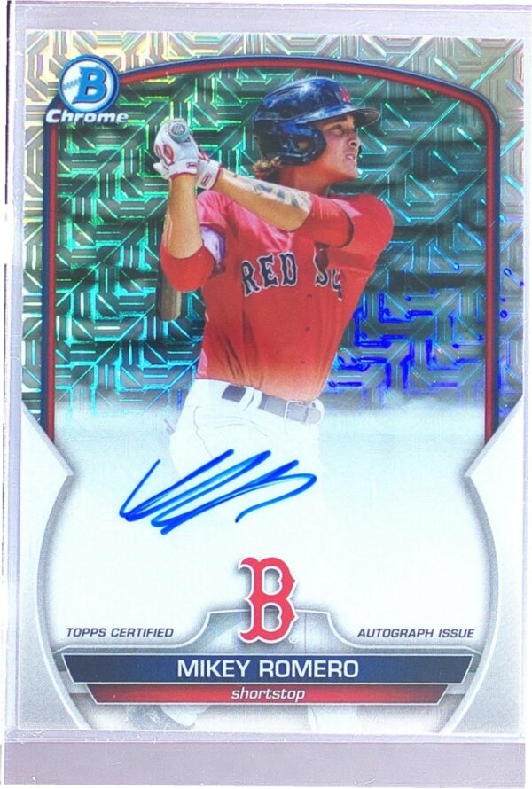 2023 Bowman Mikey Romero Auto #BMA-MR Sox Chrome Prospects Mojo Autographs