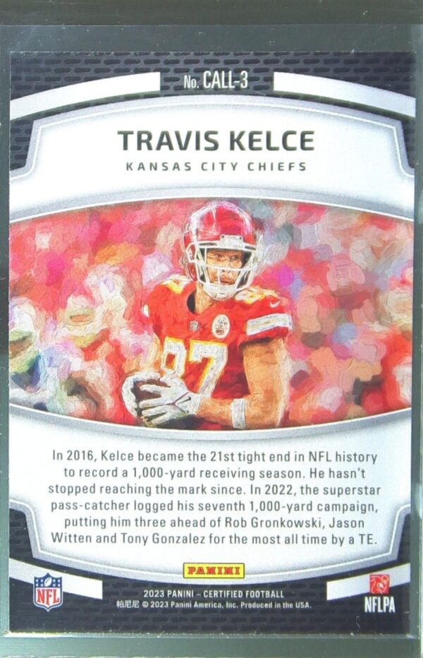 2023 Certified Travis Kelce #CALL-3 Chiefs Calling Cards - Image 3