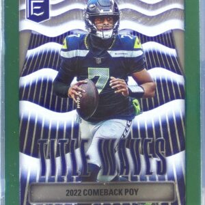 2023 Donruss Elite Geno Smith #TW-9 Seahawks Title Waves Green