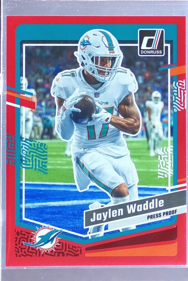 2023 Donruss Jaylen Waddle Press Proof Red #185 Dolphins
