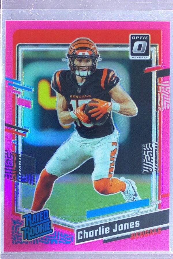 2023 Donruss Optic Charlie Jones Pink RC #223 Bengals