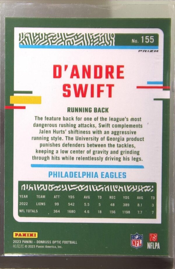 2023 Donruss Optic D'Andre Swift Stars RC #155 Eagles - Image 3