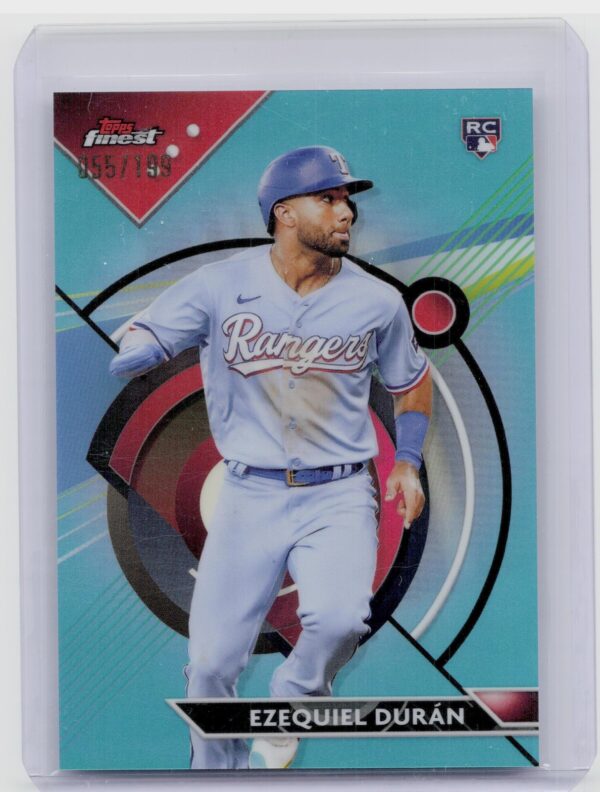 2023 Finest Ezequiel Duran Aqua Refractor /199 #70 Rangers