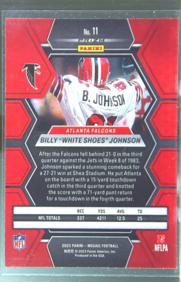 2023 Mosaic Billy "White Shoes" Johnson Mosaic #11 Falcons - Image 3