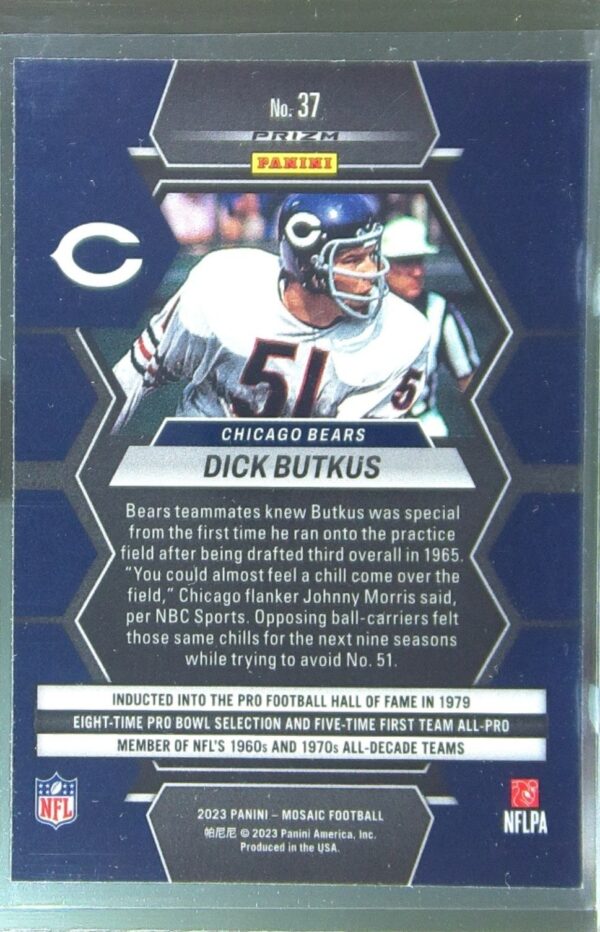 2023 Mosaic Dick Butkus Reactive Blue Mosaic #37 Bears - Image 3
