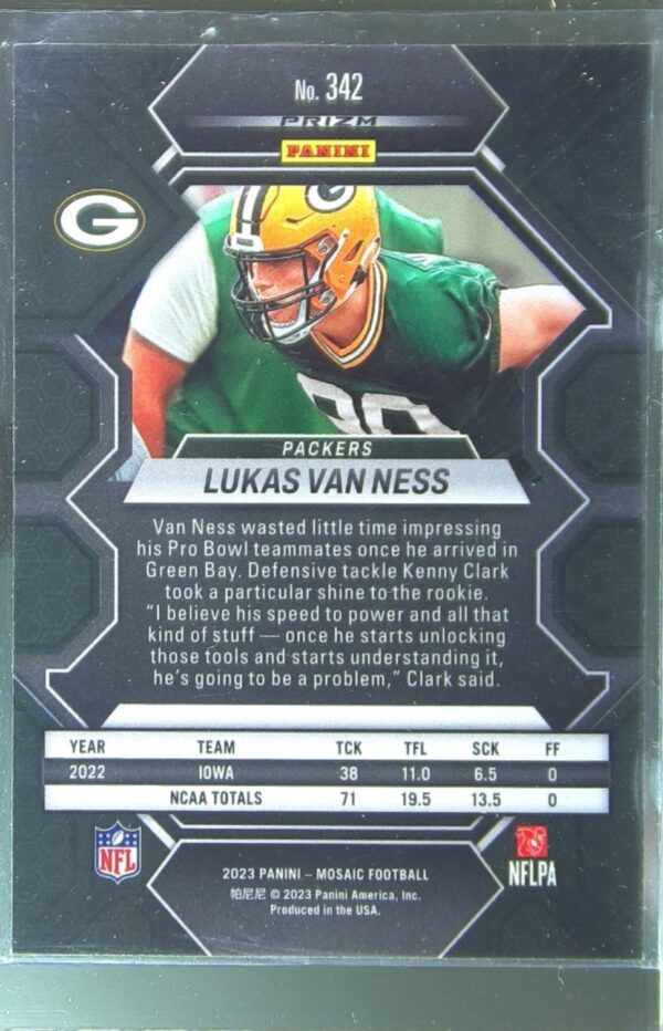 2023 Mosaic Lukas Van Ness Mosaic #342 Packers - Image 3