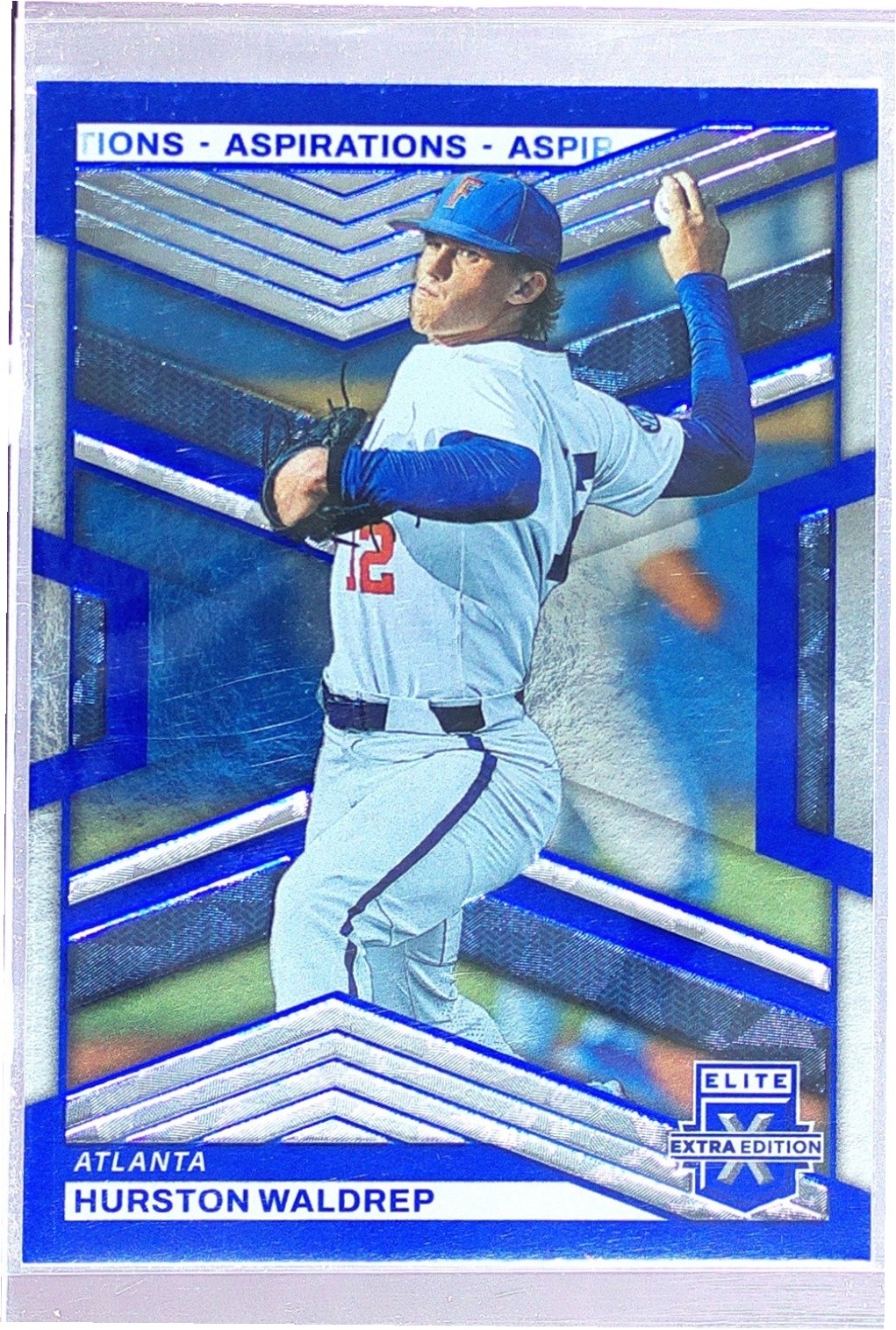 2023 Panini Elite Extra Edition Hurston Waldrep Aspirations Blue /349 #49 Braves
