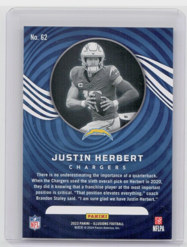 2023 Panini Illusions Justin Herbert #62 Chargers - Image 3