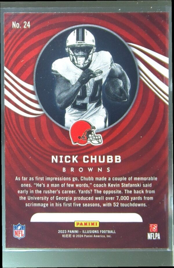 2023 Panini Illusions Nick Chubb Orange Trophy Collection #24 Browns - Image 3