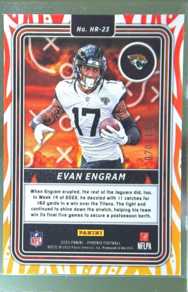 2023 Panini Phoenix Evan Engram /199 #HR-23 Jaguars Hot Routes Red - Image 3