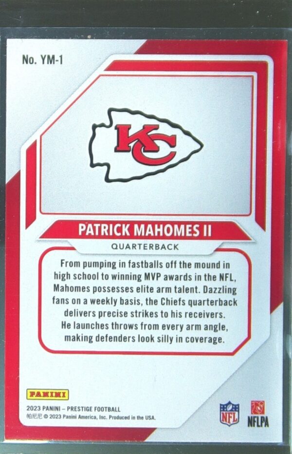 2023 Panini Prestige Patrick Mahomes II #YM-1 Chiefs Youth Movement - Image 3