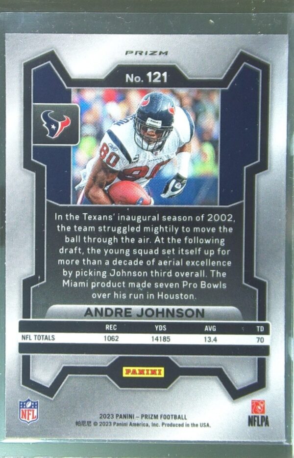 2023 Prizm Andre Johnson Green Wave #121 Texans - Image 3