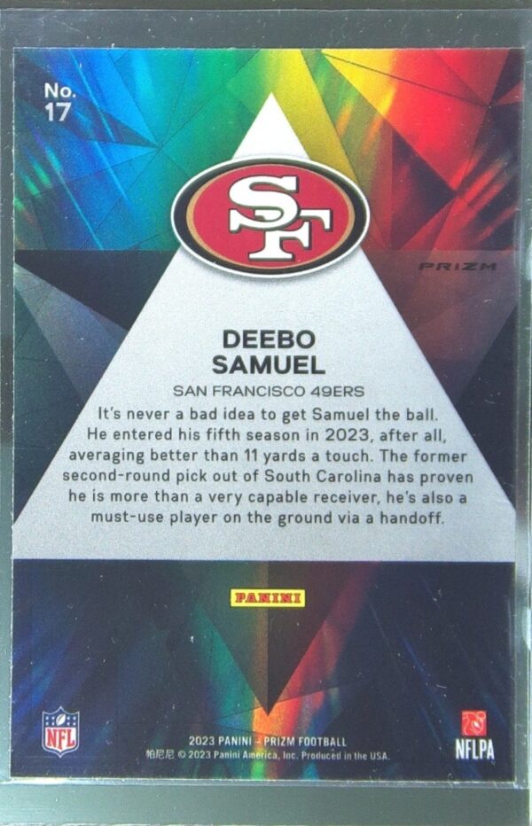 2023 Prizm Deebo Samuel #17 49ers Prizmatic Prizms Green Ice - Image 3