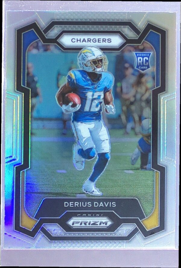 2023 Prizm Derius Davis Silver RC #351 Chargers