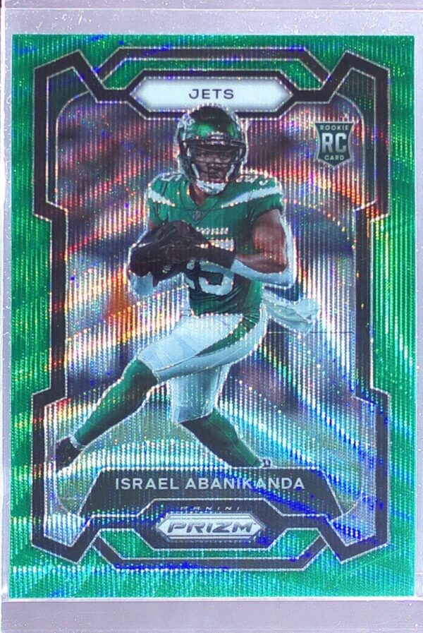 2023 Prizm Israel Abanikanda Green Wave RC #379 Jets