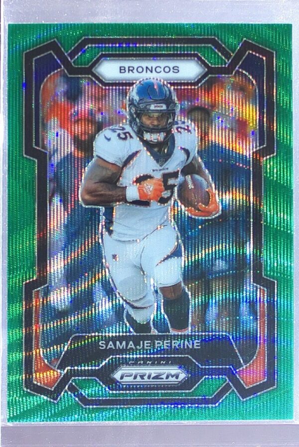 2023 Prizm Samaje Perine Green Wave #88 Broncos