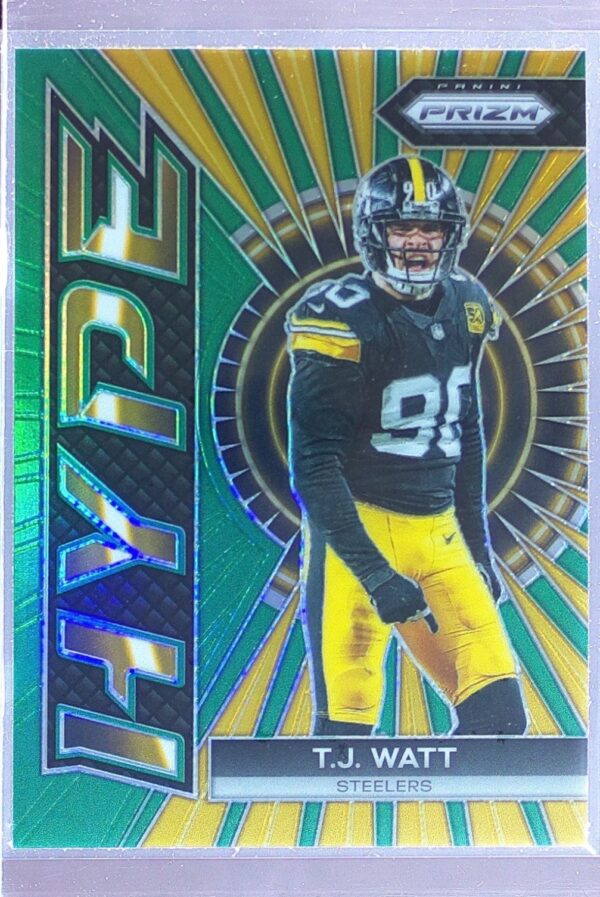 2023 Prizm T.J. Watt #H-14 Steelers Hype Prizms Green