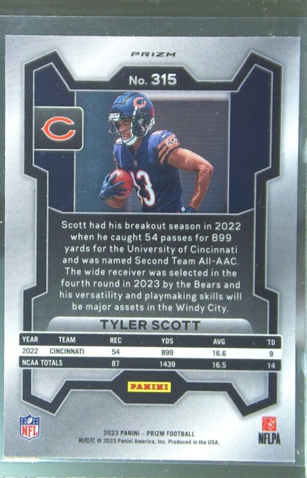 2023 Prizm Tyler Scott Silver RC #315 Bears - Image 3