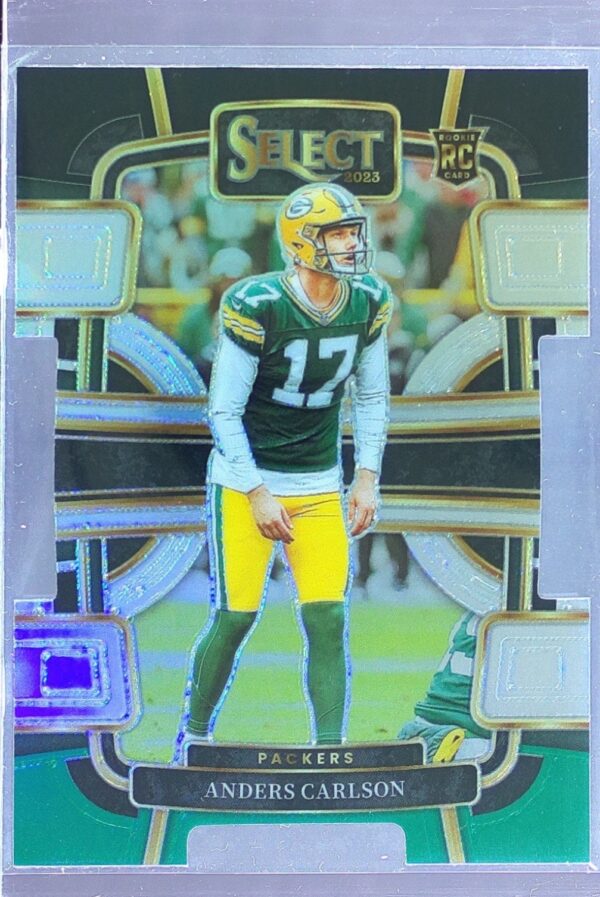 2023 Select Anders Carlson Black and Green Prizms Die Cuts RC #36 Packers