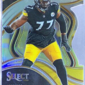 2023 Select Broderick Jones Red and Yellow Prizms Die Cuts RC #292 Steelers