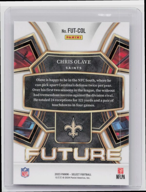 2023 Select Chris Olave Select Future #FUT-COL Saints - Image 3