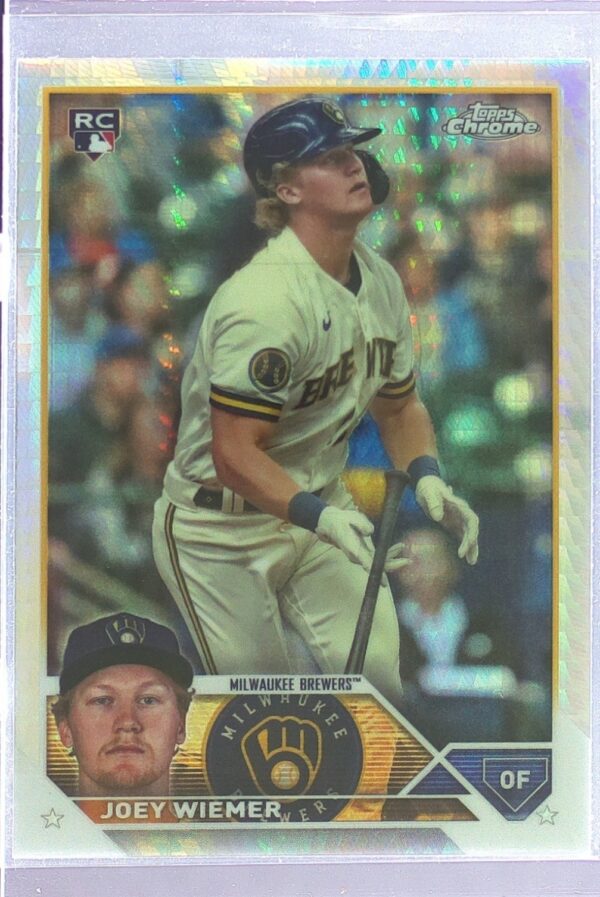 2023 Topps Chrome Update Joey Wiemer Prism RC #USC80 Brewers