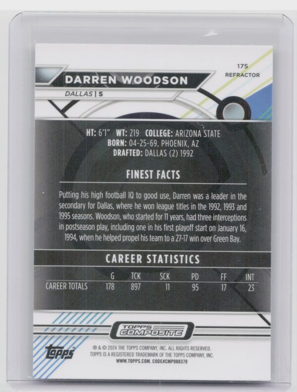 2023 Topps Composite Darren Woodson #175 Cowboys - Image 3