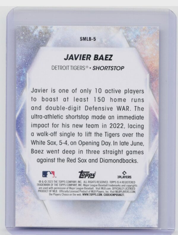 2023 Topps Javier Baez #SMLBC-5 Tigers Stars of MLB Chrome - Image 3