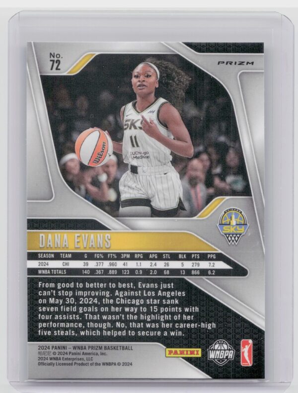2024-25 Panini Prizm WNBA Dana Evans Ice Prizms #72 Sky - Image 3