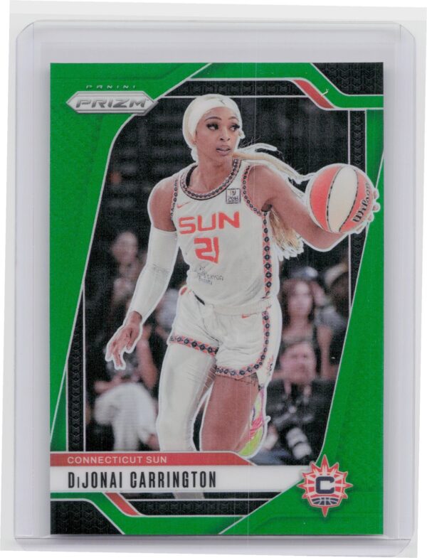 2024-25 Panini Prizm WNBA DiJonai Carrington Green Prizms #118 Sun