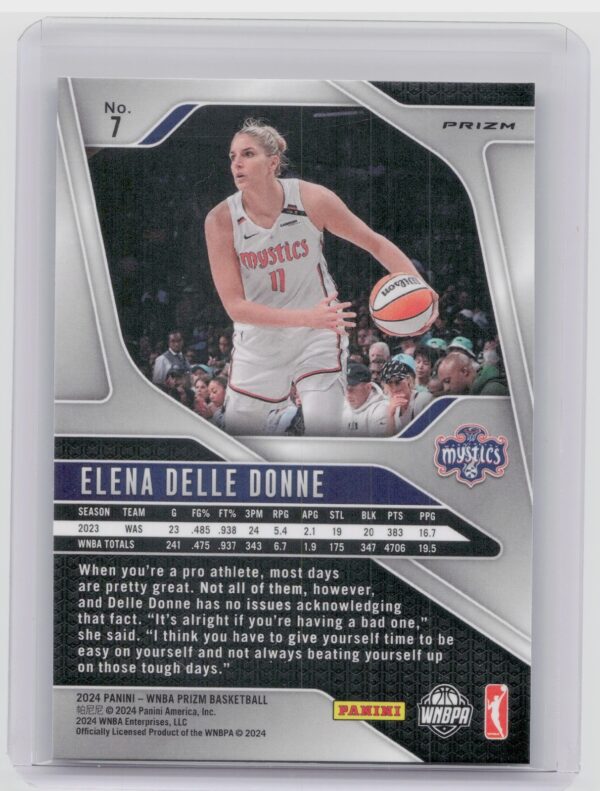 2024-25 Panini Prizm WNBA Elena Delle Donne Ice Prizms #7 Mystics - Image 3